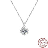 925 Silver CZ Flower Necklace for Women - Wedding Jewelry