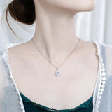 925 Silver CZ Flower Necklace for Women - Wedding Jewelry