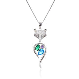 S925 Sterling Silver Fox Jewelry Pendant Women's Necklace