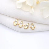 6PCS 14K Plated Brass Zircon Charms Pendants Jewelry Making Supplies