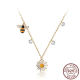 Sterling Silver 925 Bee Charm Necklaces for Women