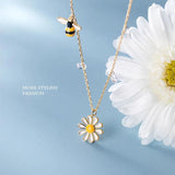 Sterling Silver 925 Bee Charm Necklaces for Women