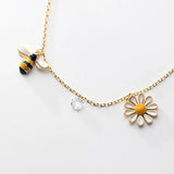 Sterling Silver 925 Bee Charm Necklaces for Women