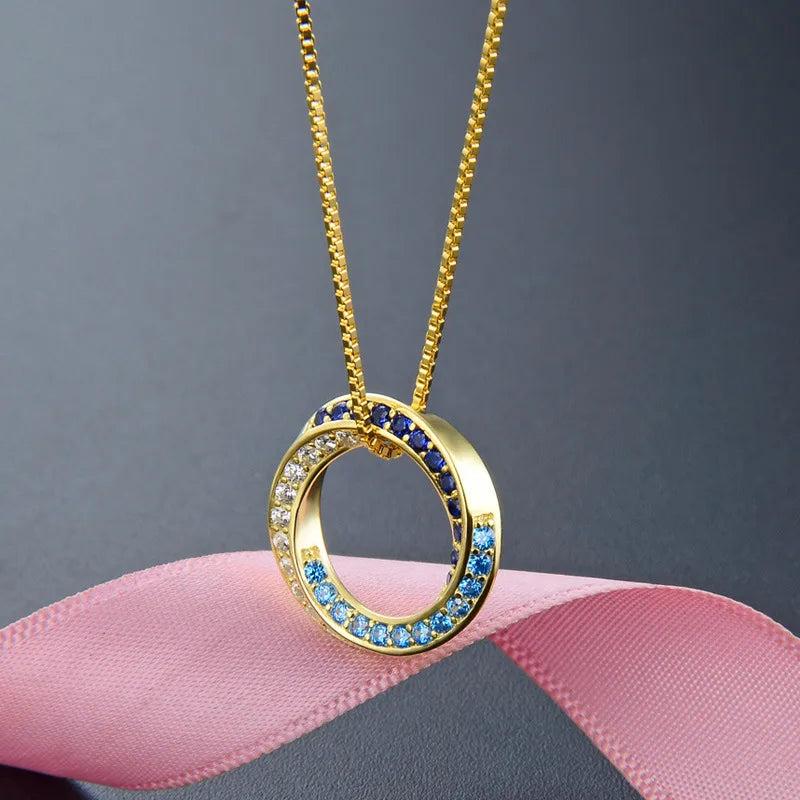 S925 Sterling Silver Diamond Ring Necklace Pendant