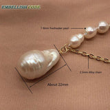 Baroque Pearl Choker Necklace with Flameball Pendant