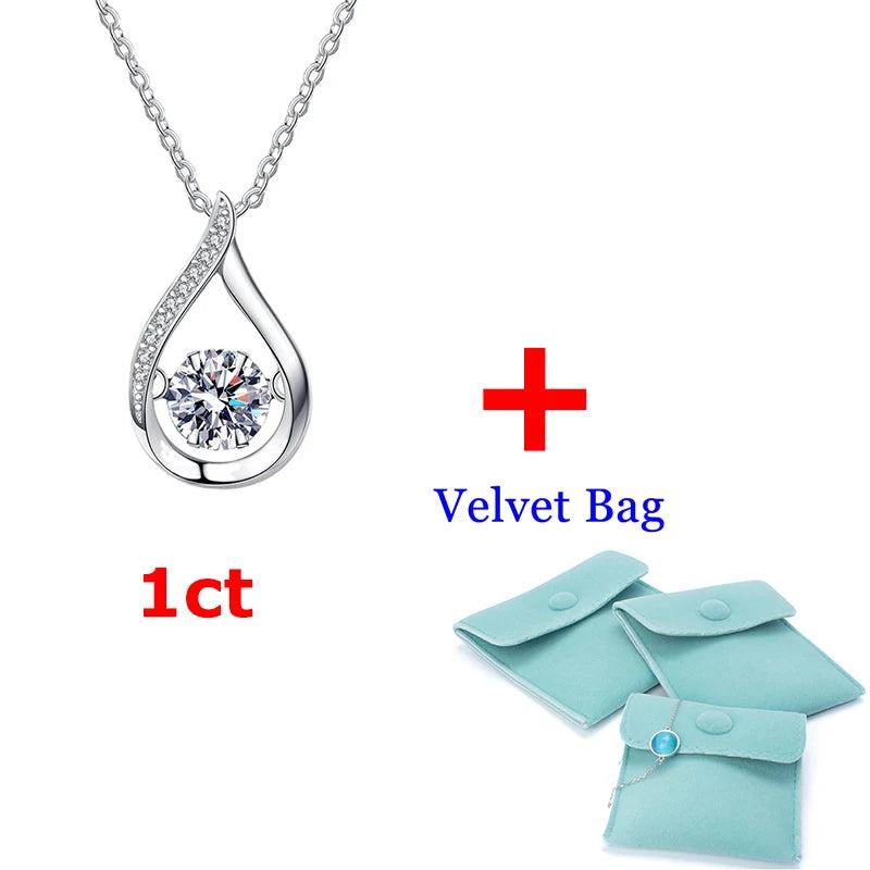 1.0ct Moissanite Pendant 925 Silver Jewelry Wedding