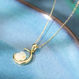 Hetian Jade Necklace S925 Silver Moon Smart Rabbit Pendant