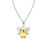 925 Silver Small Animal Enamel Pendant Necklace American Gift