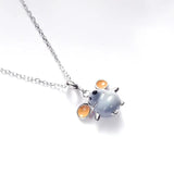 925 Silver Small Animal Enamel Pendant Necklace American Gift