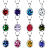 925 Silver Multicolor Zircon Pendant Necklace for Women