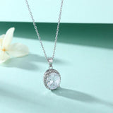925 Silver Multicolor Zircon Pendant Necklace for Women