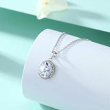 925 Silver Multicolor Zircon Pendant Necklace for Women