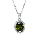 925 Silver Multicolor Zircon Pendant Necklace for Women