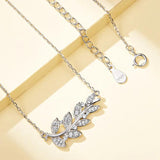 925 Sterling Silver Leaf Pendant Necklace for Women