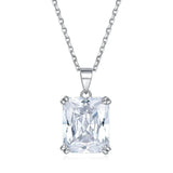 925 Sterling Silver Rectangle Pendant Necklace Clavicle Necklace Holiday Gift