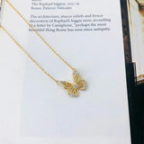 S925 Silver Butterfly Necklace Zircon Pendant Jewelry Girls