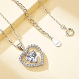 Heart Pendant Necklace, 925 Silver for Women