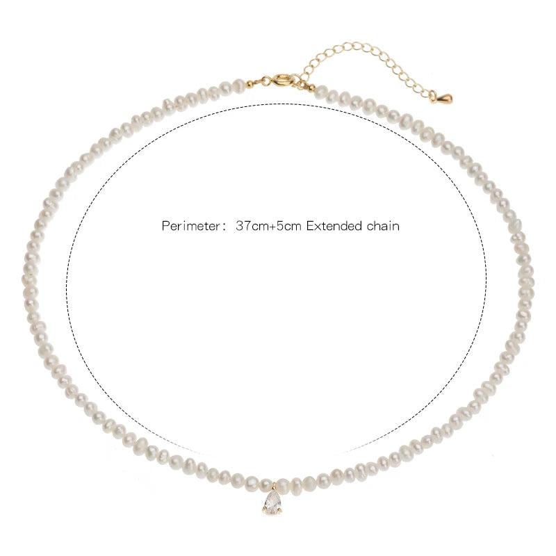 Zircon & Baroque Pearl Pendant Necklace