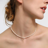 Zircon & Baroque Pearl Pendant Necklace