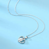 925 Sterling Silver Shell Pearl Heart Pendant Necklace