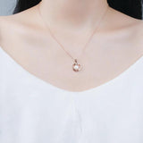 925 Sterling Silver Shell Pearl Heart Pendant Necklace