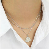 Kikichicc Big Heart Necklace 925 Sterling Silver Rock Punk Fine Jewelry