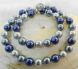 12mm Multi South Sea Shell Pearl Round Beads Necklace 18''