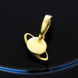 925 Silver Planet Pendant Necklace With Red Cubic Zircon