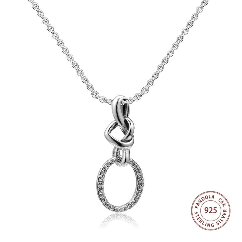 925 Sterling Silver CZ Heart Necklace for Women