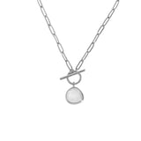 925 Silver Milk Ctystal Zircon Pave Pendant Long Chain CZ Women Wedding Jewelry