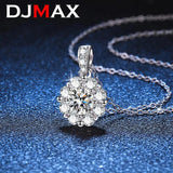 1CT Moissanite Necklace Sterling Silver Flower Diamond Pendant