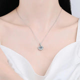 1CT Moissanite Necklace Sterling Silver Flower Diamond Pendant