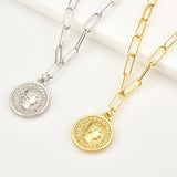 925 Silver Coins Pendant Horoscope Necklace for Women