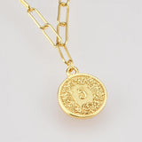 925 Silver Coins Pendant Horoscope Necklace for Women