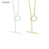 925 Silver Geometric Big Locker Long Chain Choker Necklace