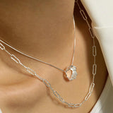 925 Silver Irregular Twist Horoscope Choker Necklace