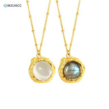 925 Sterling Silver Labradorite Pendant Necklace Crystal Jewelry