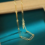 925 Silver Horoscope Chain Long Choker Necklace Square Jewelry