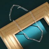 925 Silver Horoscope Chain Long Choker Necklace Square Jewelry