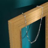 925 Silver Horoscope Chain Long Choker Necklace Square Jewelry