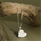 925 Silver Heart Pendant Long Chain Rock Punk Women Jewelry