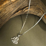 925 Silver Heart Pendant Long Chain Rock Punk Women Jewelry