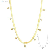 925 Sterling Silver Zircon Charm Choker Necklace Crystal Jewelry