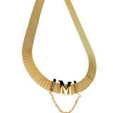 18k Yellow Letters M Pendant Necklaces for Women Clavicle Chain