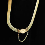 18k Yellow Letters M Pendant Necklaces for Women Clavicle Chain