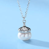 925 Silver Shell Pearl Drop Pendant Necklace Romantic Choker