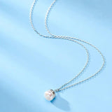 925 Silver Shell Pearl Drop Pendant Necklace Romantic Choker