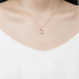 925 Silver Shell Pearl Drop Pendant Necklace Romantic Choker