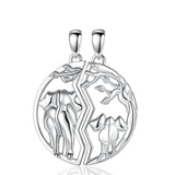 925 Silver Elephant Friendship Pendant Necklace Set for 2 Sisters