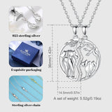 925 Silver Elephant Friendship Pendant Necklace Set for 2 Sisters